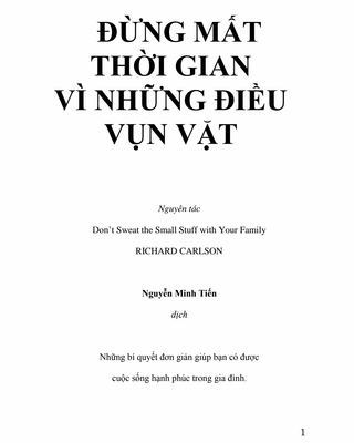 Đừng Mất Thời Gian Vì Những Điều Vụn Vặt